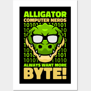 Funny Alligator Lover and Computer Nerd Kids Crocodile Posters and Art